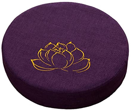 JISADER Cuscino per meditazione yoga Comodo cuscino da pavimento per seduta Tatami giapponese Cuscino da pavimento per yoga Camera da letto Cerimonia del tè, Viola scuro 6 cm