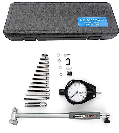 Innenmikrometer, Bohrungslehre Messuhr set 50-160mm Hohe Präzision 0,001mm Messuhr mit 12 Sonden, Innendurchmesser Messuhr Dial Bore Gauge Industriemesswerkzeug