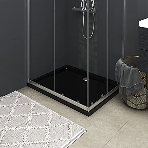 ZEYUAN Receveur de Douche rectangulaire ABS Noir 80x100 cm,Receveur de Douche,Bac de Douche,Base de Douche