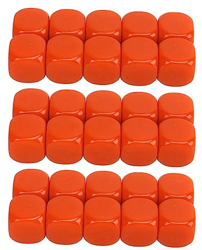 Würfel, 30 Stück 16 Mm 6-seitige Abgerundete Würfel, Glattes Würfelset für den Mathematikunterricht (Orange)