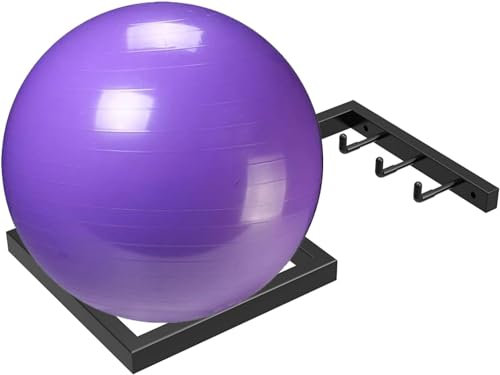 Stabilitätsballhalter, Wandhalterung for Yoga-Bälle, Basketball-Gymnastikball mit Haken, for 45/55/65/75 cm Yoga-Bälle – for Heim-Fitnessstudio, Studio