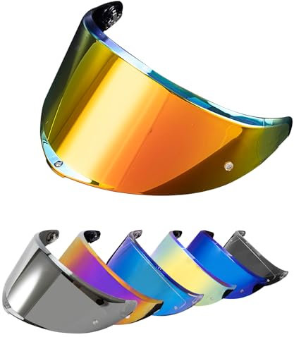 PSLER Für AGV K6 K6s Visier Verspiegelt Helmvisier,Helmgesichtsschutz Getöntes Visier Motorradhelm Zubehör Ersatz(Dunkelrot)