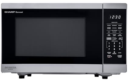SHARP Countertop Microwave Oven Compatible with Alexa Orville Redenbacher Certified with Removable 31.5 cm Turntable Plate, 1000W, 1.1 Cubic Feet, Stainless Steel