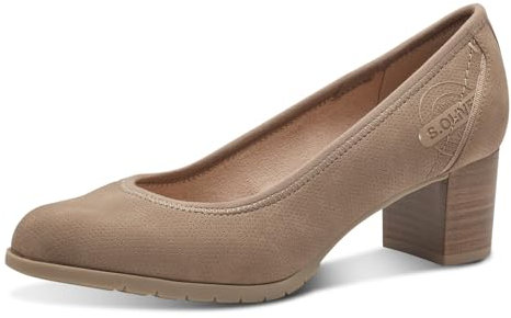 s.Oliver Damen Pumps mit Blockabsatz Elegant, Braun (Taupe), 39 EU