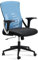 AMSTYLE Bürostuhl Blau/Schwarz Mesh-Bezug Schreibtischstuhl bis 120 kg, Drehstuhl höhenverstellbar mit Lendenwirbelstütze, Stoff-Schreibtischsessel ergonomisch mit Armlehnen & Wippfunktion