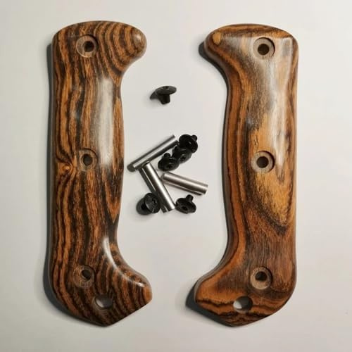 Aibote 1 Paire d'écailles de Manche en Bois de Bocote Naturel Poignées de Rechange pour Ka-Bar Becker BK2 Companion BK9 avec 3 Jeux de vis