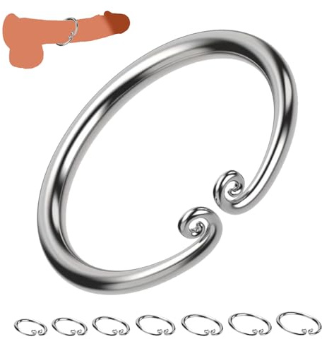 Soarvlorfy Kleine Große Eichelring Metall Penis Ring Verzögerung Zeit Eichel Intimschmuck Vorhaut Rückhaltung Cockringe Hodenring SM Bondage Erektion Erotik Sexspielzeug Mann, 14 Größe,Silber,29mm