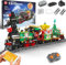Mould King 12012 Bloques de construcción de Navidad, 1296 Piezas Tren de Navidad eléctrico luz LED Locomotora de Vapor Conjunto Modelo Kit de construcción, Juguetes para niños a
