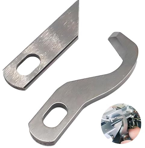 2 Messersatz, 1xOber und 1xUntermesser Messersatz für Overlock Gritzner 788 Nähmaschine, Dorina 710 Overlock-Nähmaschine, New Life 1151 K, 1131 K, TF122 TF123, Kompatibel mit Singer, Pfaff, Necchi