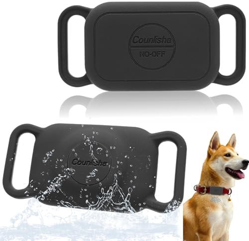 Silicone Holder for Tile pro (2024) for Dog Collar, Slim Durable Cover tag for pet Necklace Accessories, Waterproof case for Tile Life360 pro Tracker for cat,Bag (2 Pack,Black)