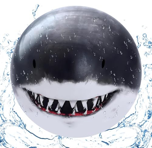 Giugio Haifisch Tauchball, Ball kann mit Wasser gefüllt Werden oder mit Luft, 22 cm Wasserball Aufblasbar, für Kinder und Erwachsene, Sommeraktivitäten im Freien, Wasserspiele, Schwimmbad-Strandparty