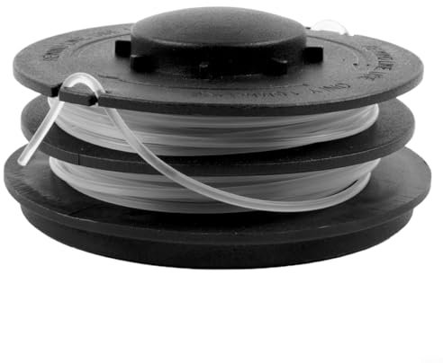 Entgoinggo 2 Stück Trimmerspule, Ersatzspule für GC ET 4530 Elektro-Rasentrimmer, 1,4 mm Nylonschnur, 10 m Länge, Garten-Rasenmäher