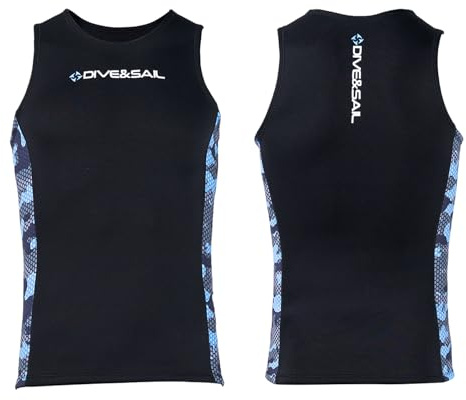 SOUUXIU Men's Wetsuit Top, Men's Wet Shorts, 2mm Neoprene Sleeveless Wetsuit for Swimming, Kayaking, Surfing