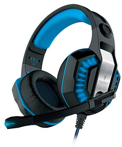 BERSERKER Auriculares Gaming USB 7.1 con Micrófono, Vibración de Graves, LED, Control Remoto, 50mm