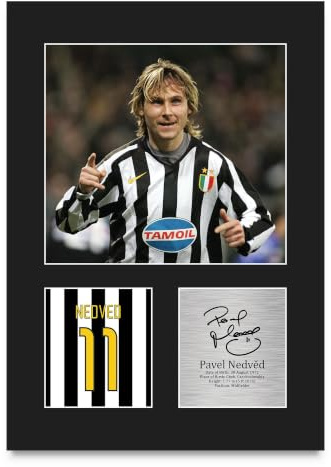 HWC Trading Pavel Nedved Geschenke Gedrucktes Signiertes Autogramm Foto für Fußball Anhänger and Fans - A4 Porträt