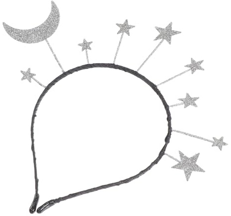 Dekoratives Haarband Stern Mond Silber Legierung 1 Stück | Halloween Party, Leicht und Bequem, für Mädchen und Damen, Maskenball und Geschenk