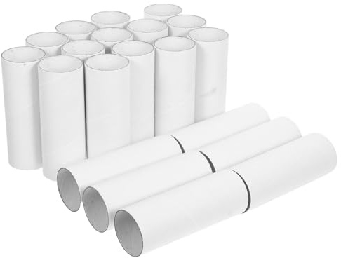 Craft Tubes 20pcs White Paper Cardboard Cylindrical Round Rolls | Easy to Paint, Sustainable Paper Craft Tubes, Graduation Period Back to School Decor