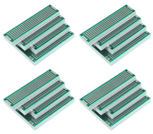Beavorty Universal Pcb Board Double Sided Breadboard with Pitch 2.54mm, Made of Glass Fiber and Copper, for Daily DIY Soldering and Maintenance Experiments, Green Circuit Board with Holes