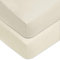 Dudu N Girlie Cot Bed Cotton Fitted Sheets | 120x60 cot mattress fitted sheet | Jersey Soft Besheet Hypoallergenic Elasticated Breathable Fitted Cot Sheets (Pack of 2, Cream)