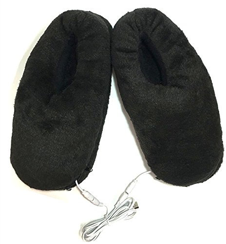 S'beauty Heizschuh mit USB-Anschluss, elektrisch, zum Abnehmen und Waschen, schwarz, 36 EU