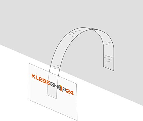 KLEBESHOP24 Regalwobbler rechteckig stark klebend 15 x 150 mm, 1000 Stück | transparent, für z.B. Verkaufsschilder, Hinweisschilder oder Dekorationen