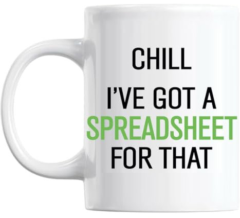Funny Spreadsheet Coffee Mug Ceramic White Novelty Funny 11 oz - Gifts For Bookeeper Analysts - Office Novelty Gifts