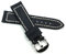 RIOS 1931 22mm Canvas mit Leder Vintage Deutsch Uhrenarmband schwarz Weiße Naht
