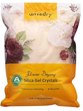 Wisedry Silicagel zum Trocknen von Blumen 8 LBS (3,6 kg), Feine Kristalle, Kieselgel Trockenmittel, Wiederverwendbares Blumenschutzmittel, Silica Gel mit Indikator