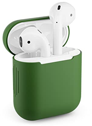 KLUCK Schutzhülle für Apple Airpods 1 & 2 Silikon Case Airpod Hülle Passgenau (Grün)