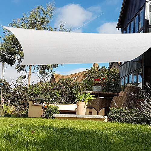 Green Bay White Sun Shade Sail HDPE Breathable UV Block Garden Patio Party Sunscreen Awning Canopy Square 3x3m