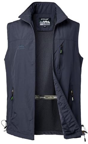 KTWOLEN Gilet Uomo Tipo Caccia Estivo Leggero Gilet da Pesca da Uomo Gilet ad Asciugatura Rapida Giubbotto da Fotografico Giacca Lavoro Senza Maniche