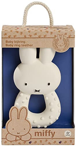 Nijntje Miffy Baby Beißring: Beißspielzeug aus 100% Naturkautschuk, beruhigt wundes Zahnfleisch | Für Babies ab 0 Jahren