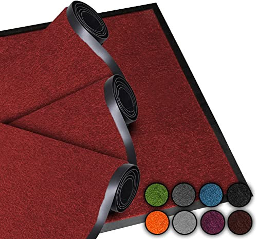 LUCA HOME - Felpudo Entrada casa 60x80cm Rojo - Alfombra Antideslizante Lavable para Puerta de Entrada, Cocina y Pasillo - Felpudo Exterior e Interior - Tapetes Originales Entrada casa