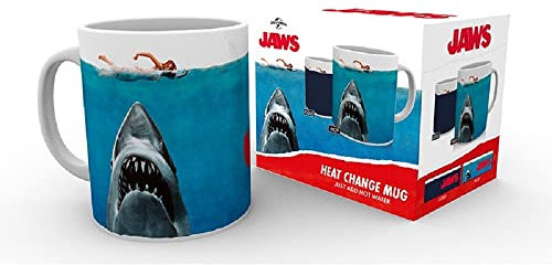 Der weiße Hai - Tasse - Jaws - Kaffeebecher - Logo - Thermoeffekt Mug - Geschenkbox