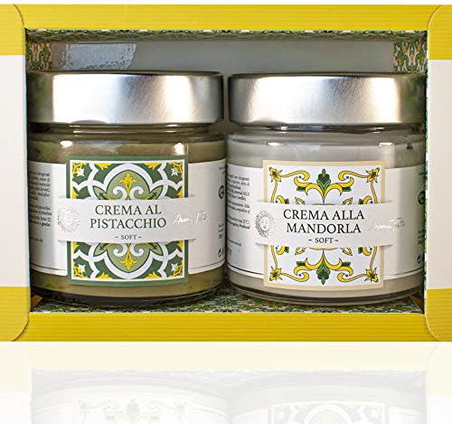 Boîte Cadeau Crème de Sicile | Amande et Pistache | Pâtisserie Italienne | 2x200g