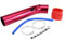 Qiilu Tubo filtro aria universale in alluminio 76 mm per auto (rosso)