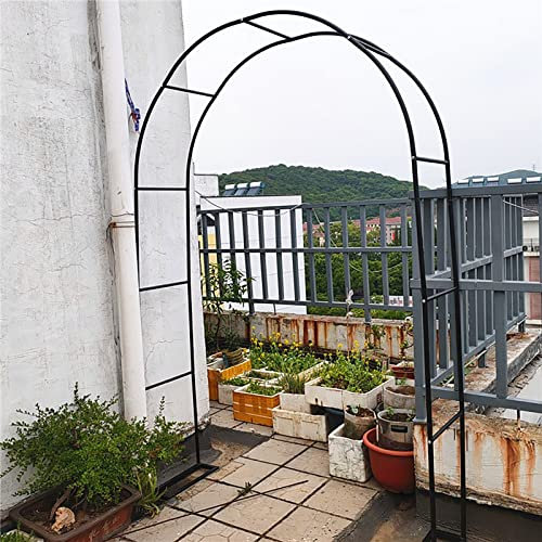 NMQQ Garden Arch,Flower Garden Arch Trellis,for Various Climbing Plant Wedding Garden Arch Bridal Party Decoration Wide,Outdoor Garden Lawn Backyard (Color : Black, Size : 2.5m)