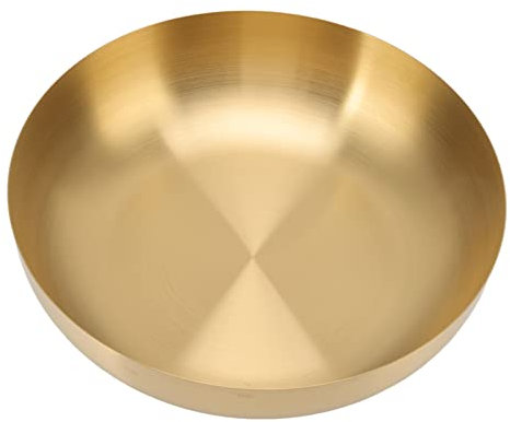 TOPINCN 9.4in Mixing Bowl Gold Thickened Rust Proof 304 Stainless Steel Serving Bowl Strength and Durability for Salad Noodle Food