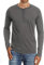 Sailwind Mens Henley Long Sleeve T-Shirt Cotton Casual Shirt(Dark Gray,L)