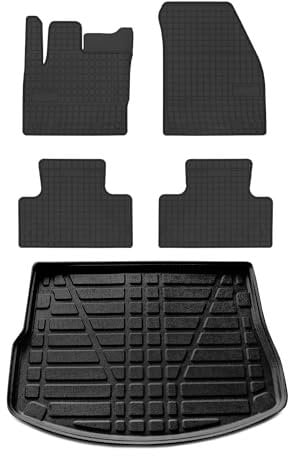 OMAC Fußmatten & Kofferraumwanne Set kompatibel mit Range Rover Evoque 2012-2019 Gummi TPE 5X
