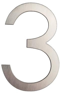 GUIZZO Creart - Numero Civico con Lettera in Acciaio Inox, Targa Personalizzata Made in Italy, Porta Ingresso per Uso Esterno - 3, 5.3x8H cm