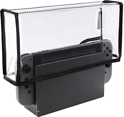 PlayVital Staubhülle, weiche Auskleidung Staubschutz, Kratzfeste wasserdichte Staubschutzhülle Abdeckung Hülle für Nintendo Switch&Switch OLED Dock(Transparent)
