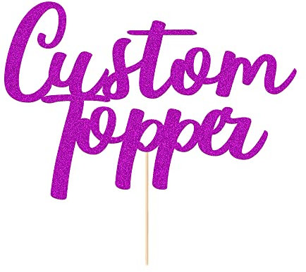 Cake Topper Personalised Birthday Cake Topper Multicoloured Customised Cake Decoration Any Word Any Text for 1st 3rd 13th 16th 18th 21st 30th 50th 60th (Purple)