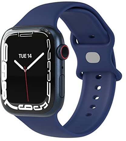 EAZY CASE Sport Armband kompatibel mit Apple Watch 42mm 44mm 45mm 46mm 49mm verstellbares Ersatzarmband aus Silikon Sport Loop für Apple Watch Serie 10 9 8 7 6 5 4 3 2 1 SE Ultra Damen Herren Blau