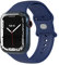 EAZY CASE Sport Armband für Apple Watch 44mm / 45mm / 46mm / 49mm verstellbares Silikon Ersatzarmband Sport Loop Band für Apple Watch Serie 11 10 9 8 7 6 5 4 3 2 1 SE für Damen Herren Blau