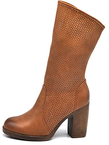 IF Fashion Scarpe da Donna Stivali Primaverili Estivi Camperos Polpaccio MP315-3 cuoio N.38