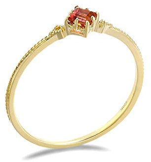 Daesar Damen Ring 750 Echtgold, Verlobung Ring mit Quadrat Turmaline Gold Ringe Frauen Trauringe Nickelfrei Große 48 (15.3)