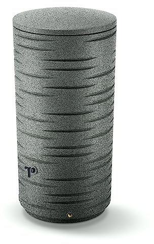 Réservoir pour eau de pluie Freze 290L | Ø58 x 120,5 cm | Inclus robinet et système de collecte d'eau | Fut Plastique Réservoir de jardin | Couleur Gris Design moderne