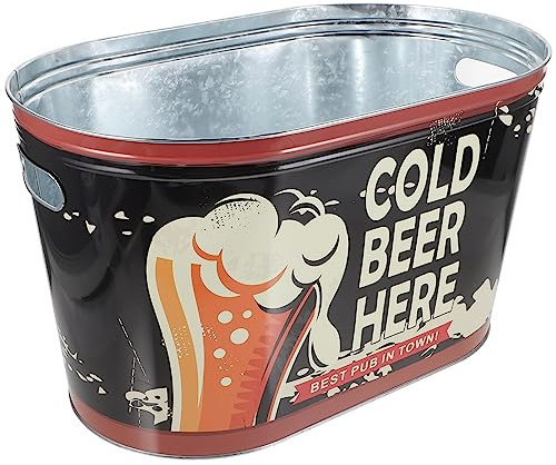 DOITOOL Secchiello per Ghiaccio Metallo con capacità Elevata Contenitore Oval per Bottiglie di Birra e per Bar Ristoranti e Feste Design Pratico e Resistente agli Graffi