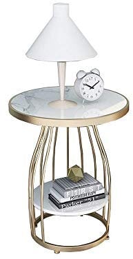 ZYMEN EIN nordischer Heller Marmor-Wohnzimmer-Eckschrank-Sofa-Heller seitlicher Eck-Eck-Couchtisch-einfacher Balkon Commemoration Day